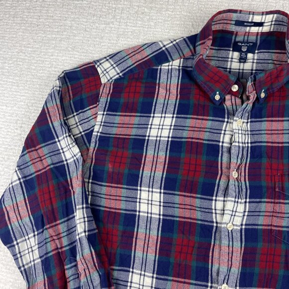 GANT Lumberjack Flannel Shirt 3XL Men Thick Cotton Check Regular Fit (read) - Picture 3 of 16